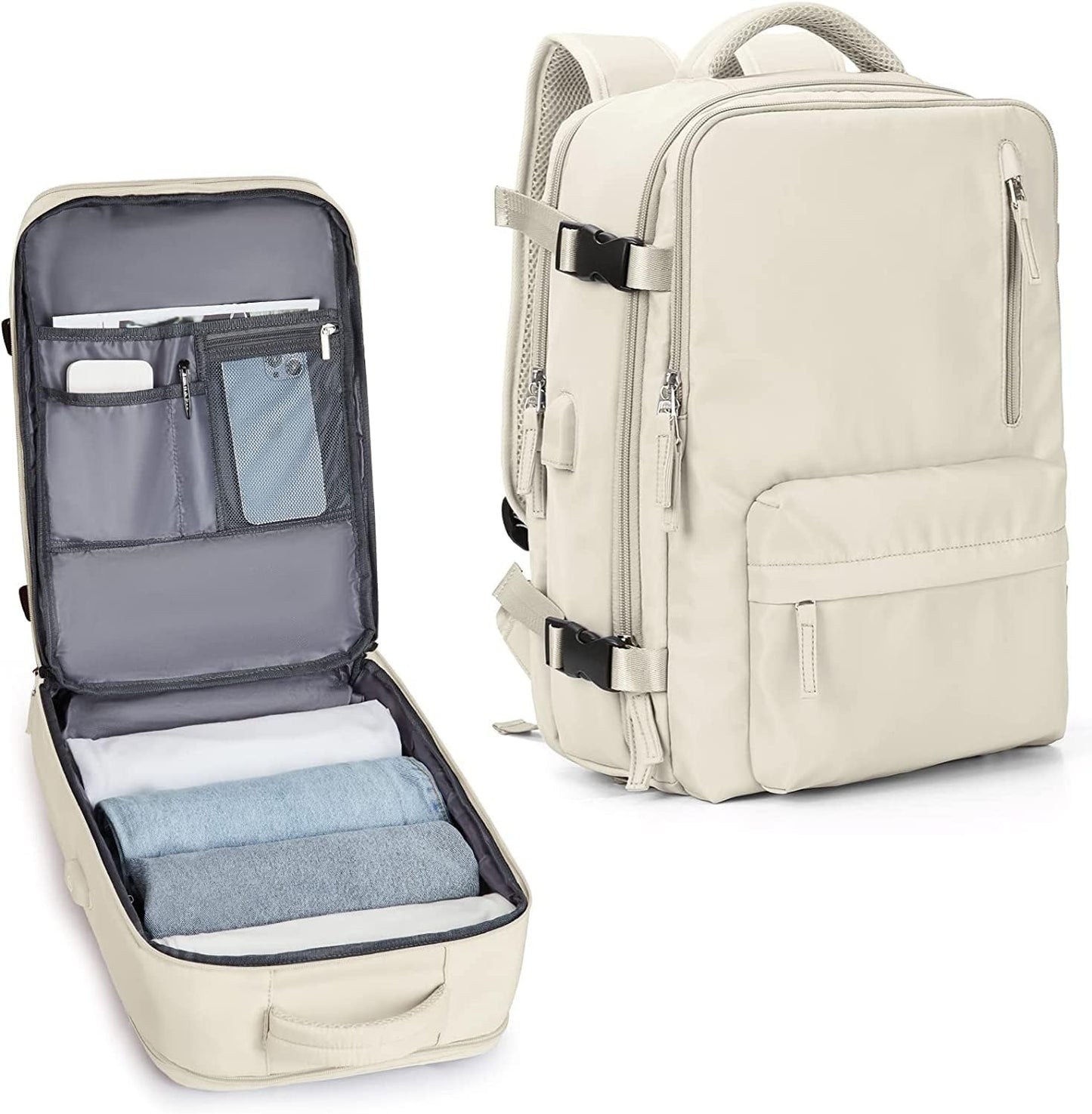 40 L waterproof travel rucksack with shoe compartment and USB port – suitable for 14-inch laptops