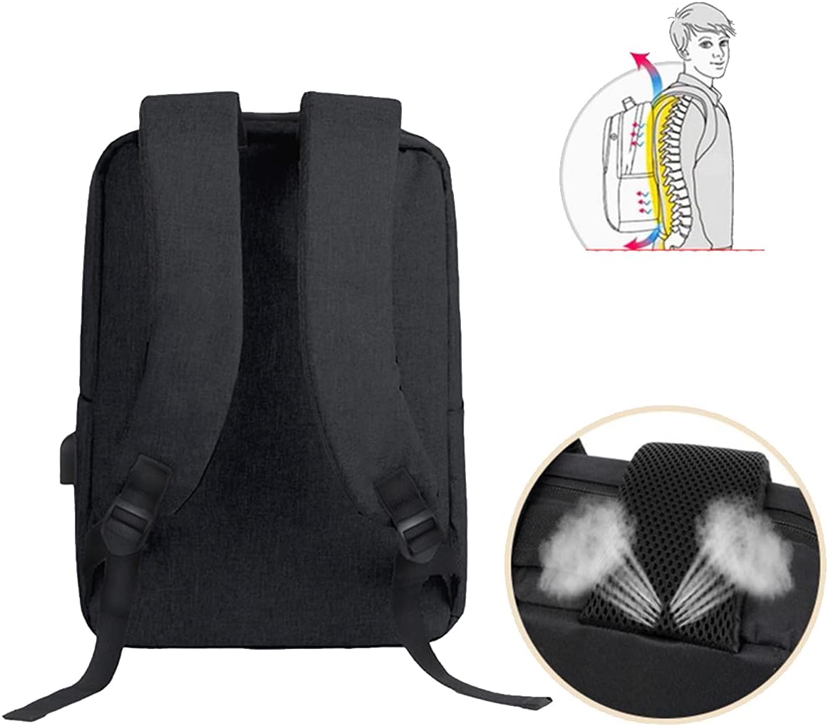 Slim, waterproof laptop backpack with USB port
