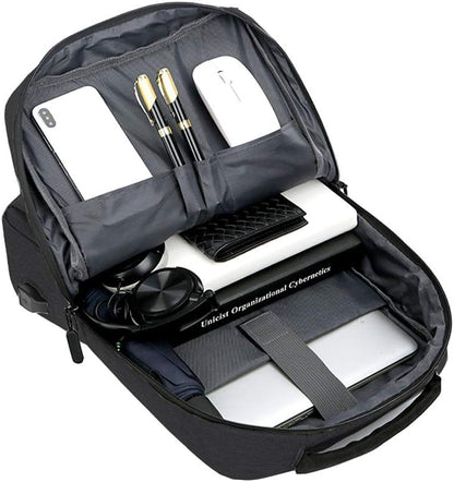 Slim, waterproof laptop backpack with USB port