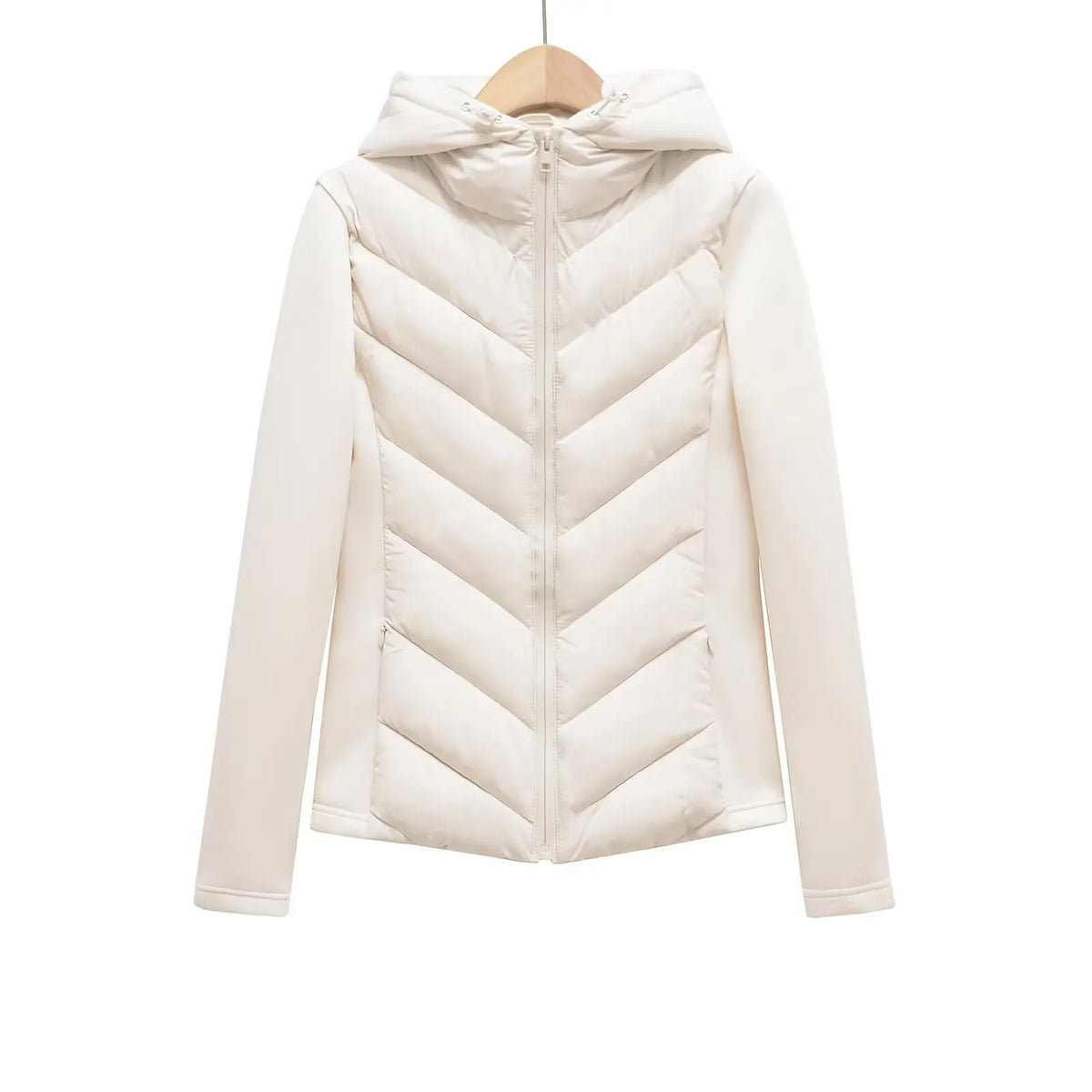 Women's Lightweight Padded Winter Jacket with Hood and Hidden Pockets 2