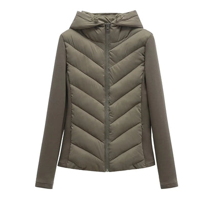 Women's Lightweight Padded Winter Jacket with Hood and Hidden Pockets 9