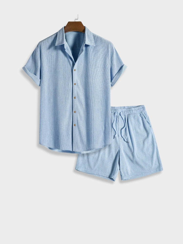 Men's corduroy shorts with button fastening – Sven