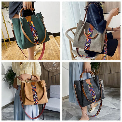 Spacious PU-leather everyday bag