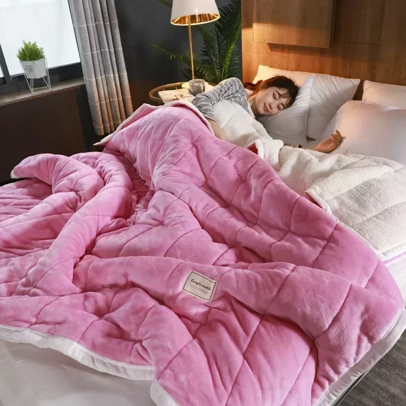 Warm flannel coral fleece blanket for autumn & winter – CozyBlanket