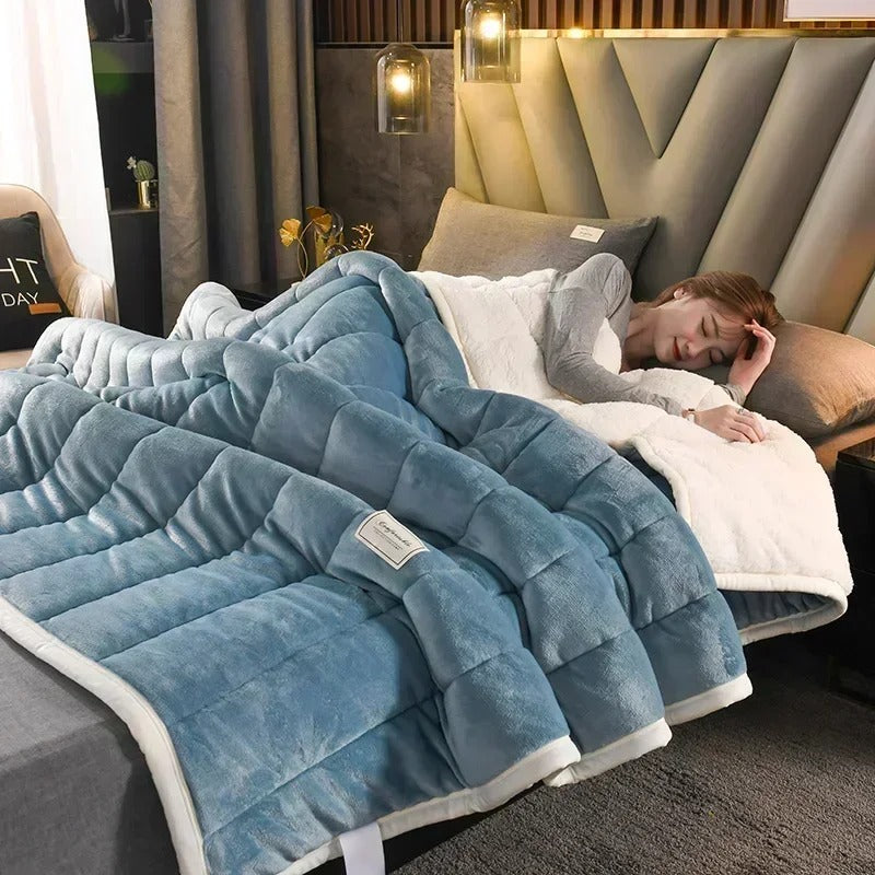Warm flannel coral fleece blanket for autumn & winter – CozyBlanket