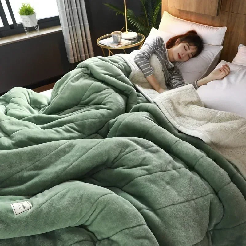 Warm flannel coral fleece blanket for autumn & winter – CozyBlanket