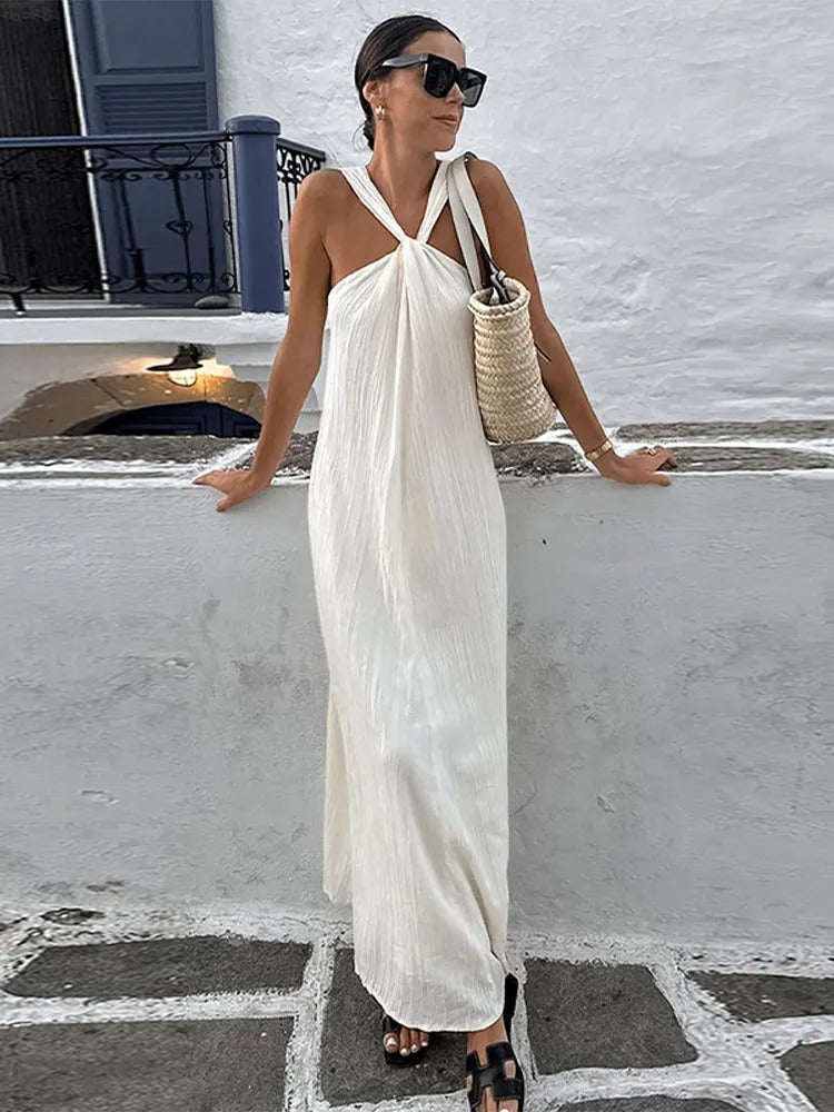Trendy sleeveless summer dress with a loose fit – Mikayla