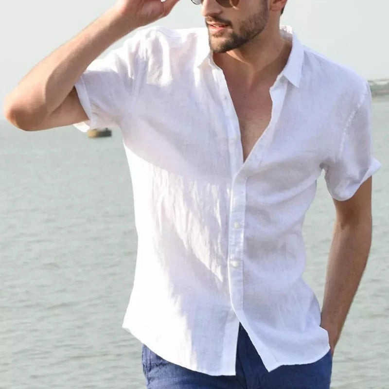 Men's linen short-sleeved shirt – Matteo