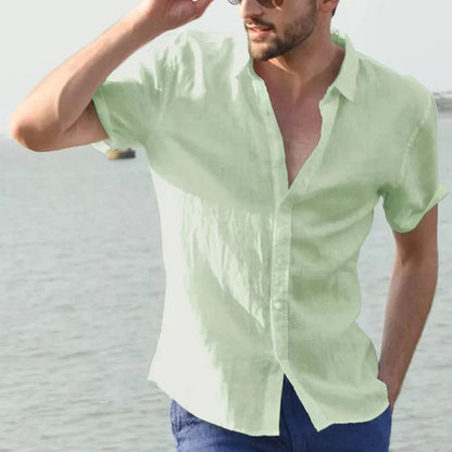 Men's linen short-sleeved shirt – Matteo