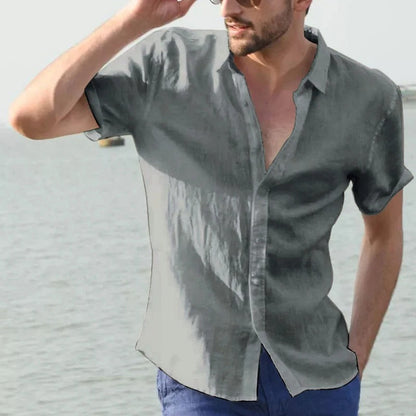 Men's linen short-sleeved shirt – Matteo