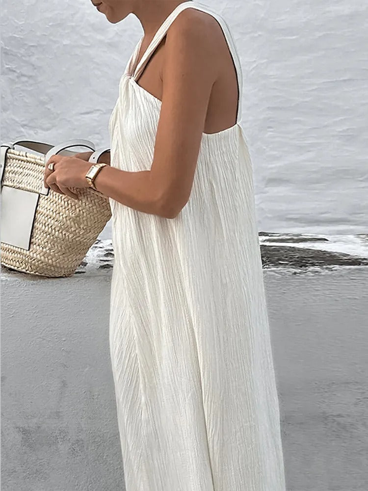Trendy sleeveless summer dress with a loose fit – Mikayla