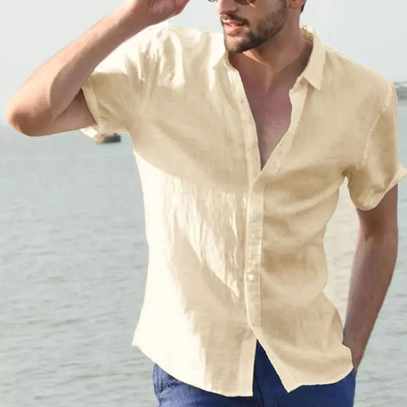 Men's linen short-sleeved shirt – Matteo