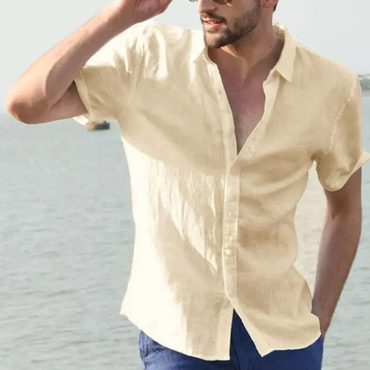 Men's linen short-sleeved shirt – Matteo