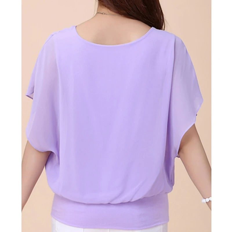 Ladies' chiffon blouse with ruffled sleeves – Ariana
