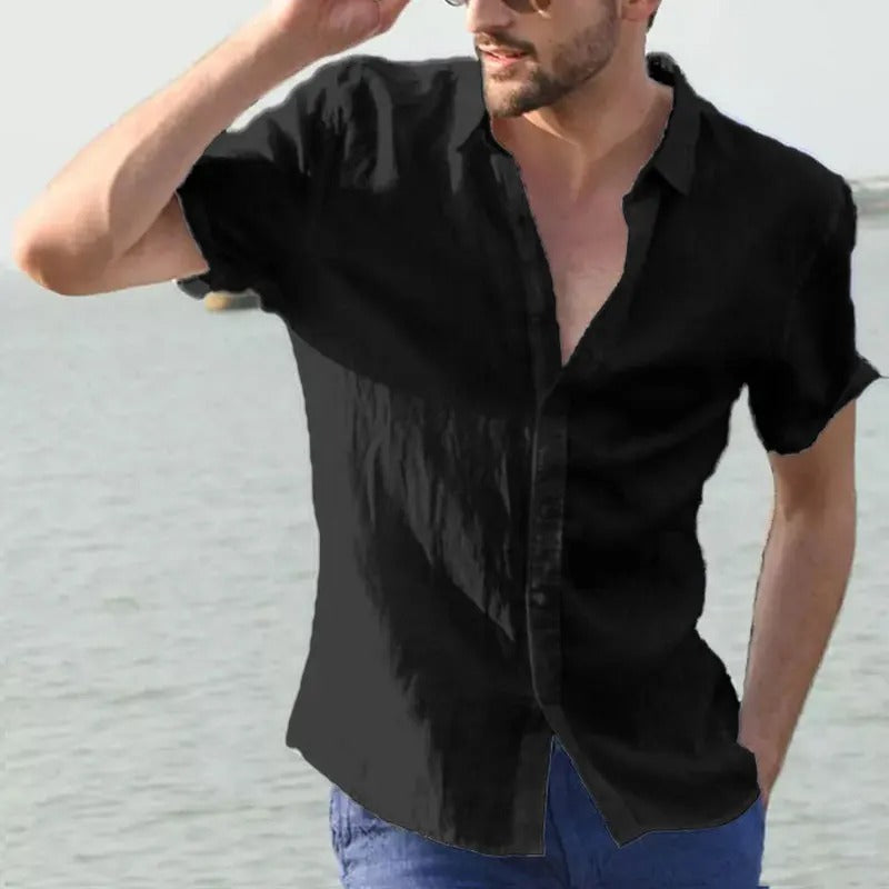 Men's linen short-sleeved shirt – Matteo