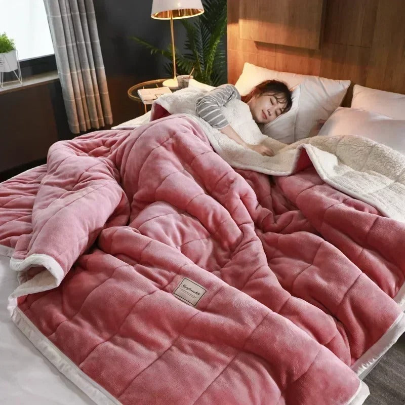 Warm flannel coral fleece blanket for autumn & winter – CozyBlanket
