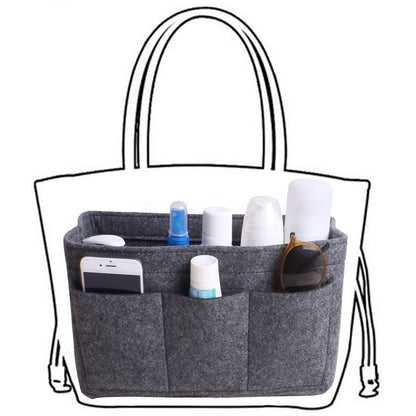 Felt handbag and make-up organiser insert – Buy 1, get 1 FREE multi-pocket storage