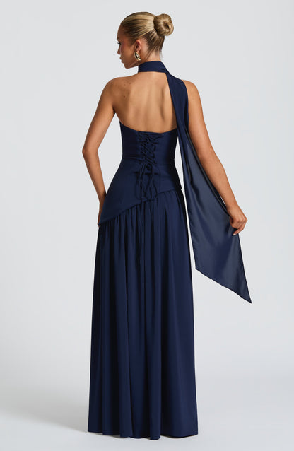 Strapless Formal Maxi Dress with Pleated Skirt & Thigh Slit 8