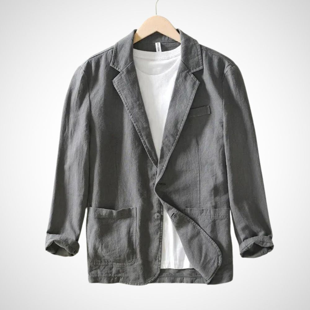 Lightweight men's linen blazer in a cotton blend – Julian Autumn Edition