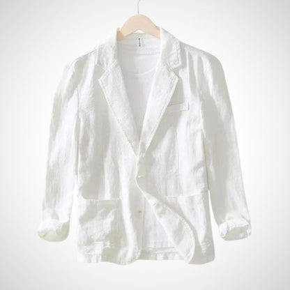 Lightweight men's linen blazer in a cotton blend – Julian Autumn Edition