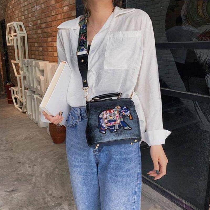 Embroidered Mandala Crossbody Bag – Lightweight, Versatile Boho Design