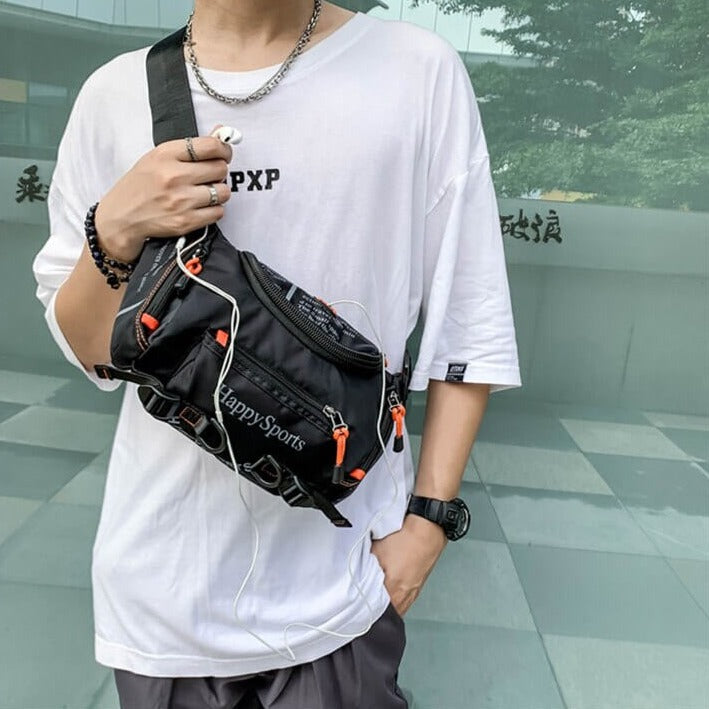 Waterproof men's waist and shoulder bag – multifunctional travel and outdoor bag