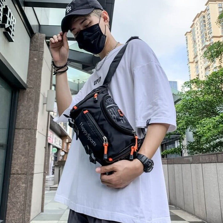 Waterproof men's waist and shoulder bag – multifunctional travel and outdoor bag