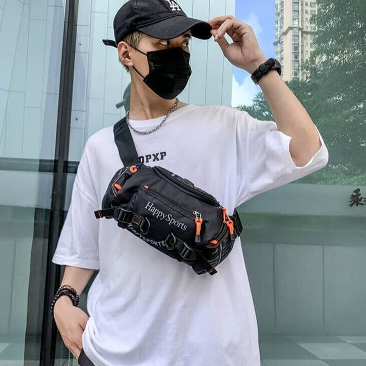 Waterproof men's waist and shoulder bag – multifunctional travel and outdoor bag