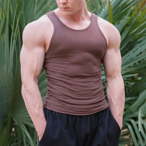 Sleeveless men's fitness T-shirt made from breathable material – Nico