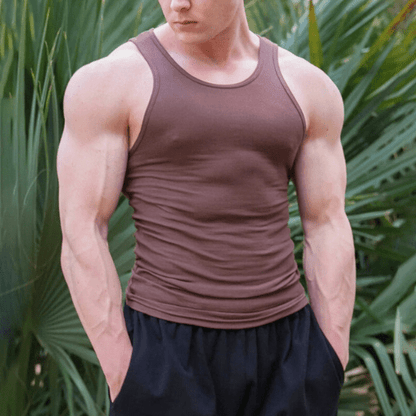 Sleeveless men's fitness T-shirt made from breathable material – Nico