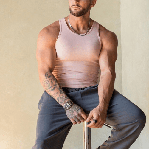 Sleeveless men's fitness T-shirt made from breathable material – Nico