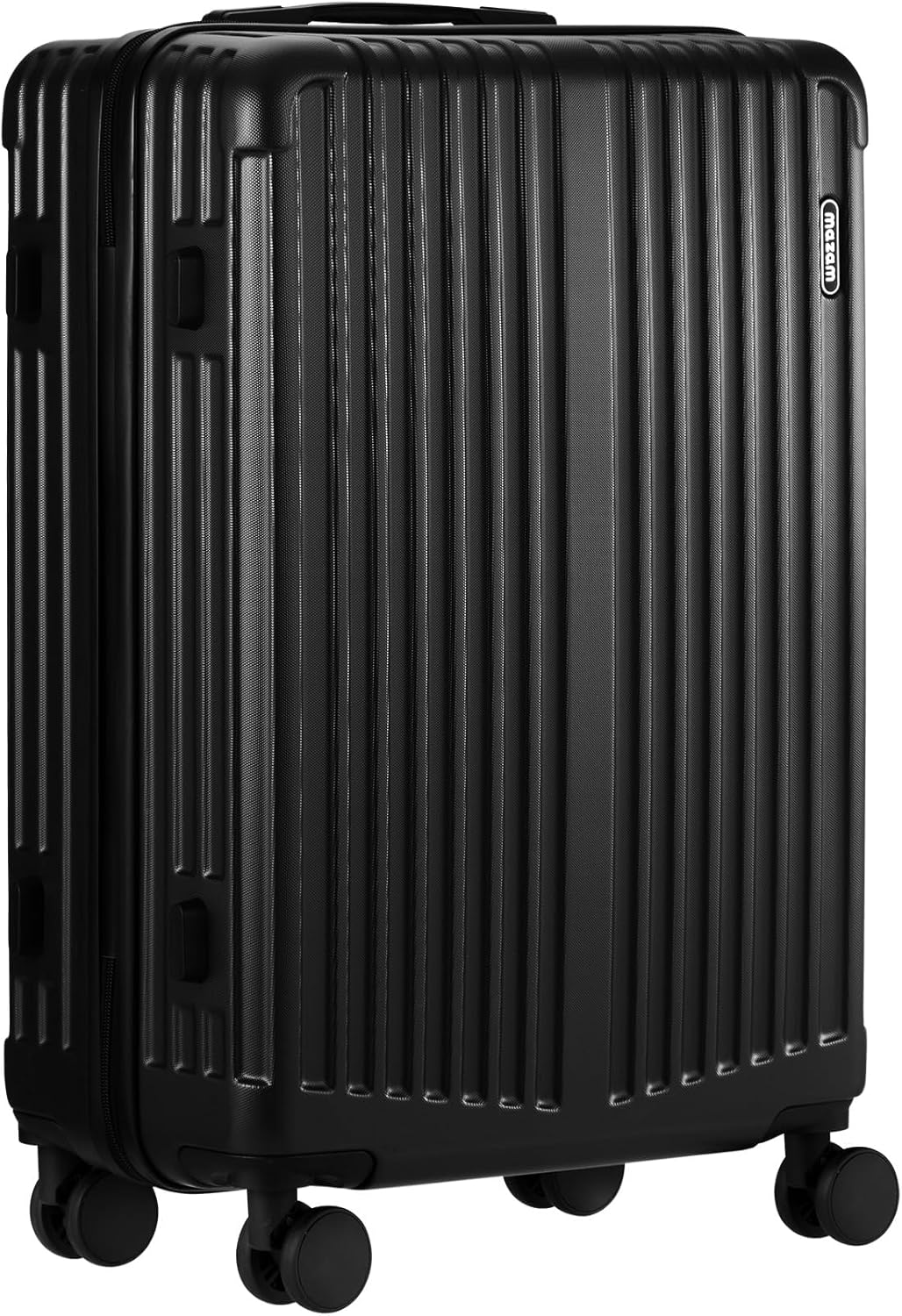 Large hard-shell suitcases with 360° spinner wheels and TSA lock – black-striped