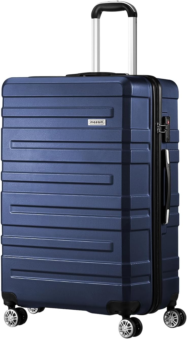 3-piece hard-shell spinner luggage set with TSA lock and organised interior