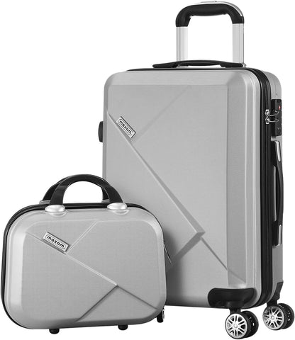 3-piece hard-shell spinner luggage set with TSA lock and organised interior