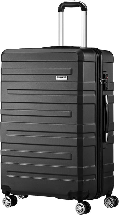 3-piece hard-shell spinner luggage set with TSA lock and organised interior