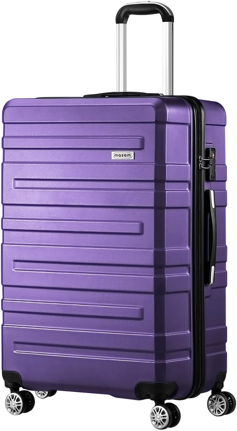 3-piece hard-shell spinner luggage set with TSA lock and organised interior