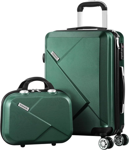 3-piece hard-shell spinner luggage set with TSA lock and organised interior