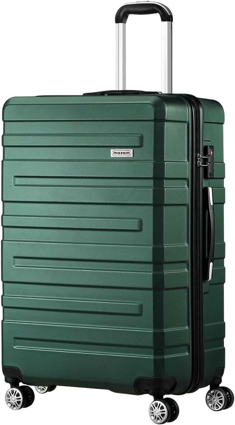 3-piece hard-shell spinner luggage set with TSA lock and organised interior