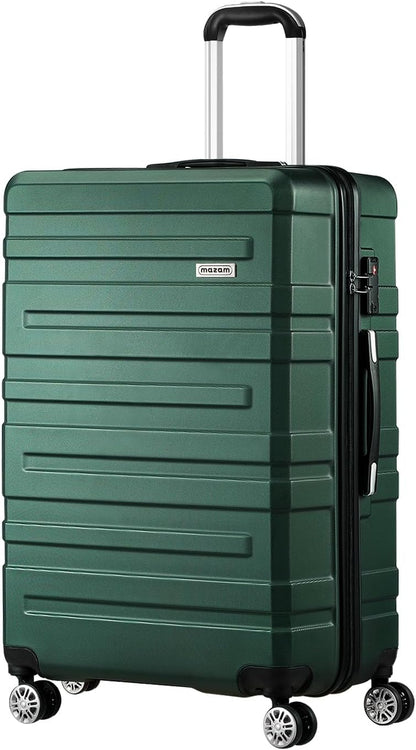 3-piece hard-shell spinner luggage set with TSA lock and organised interior