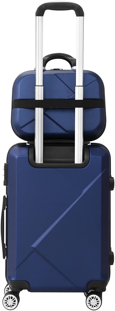 3-piece hard-shell spinner luggage set with TSA lock and organised interior