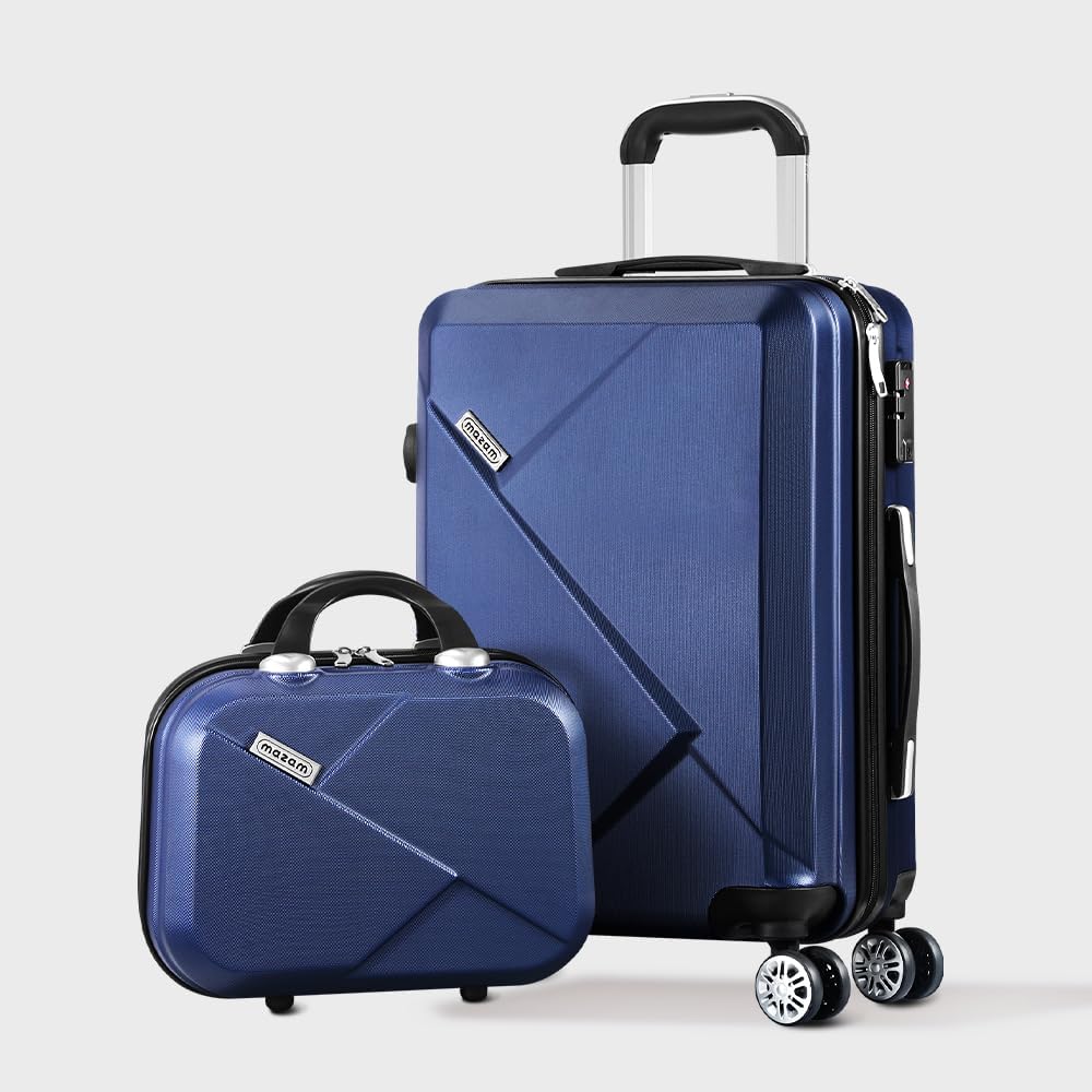 3-piece hard-shell spinner luggage set with TSA lock and organised interior