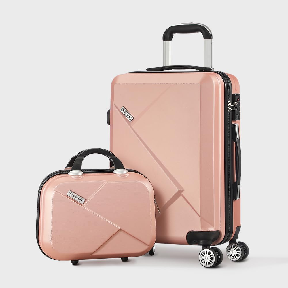 3-piece hard-shell spinner luggage set with TSA lock and organised interior