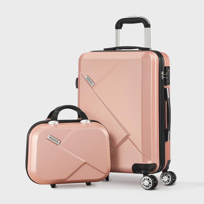 3-piece hard-shell spinner luggage set with TSA lock and organised interior