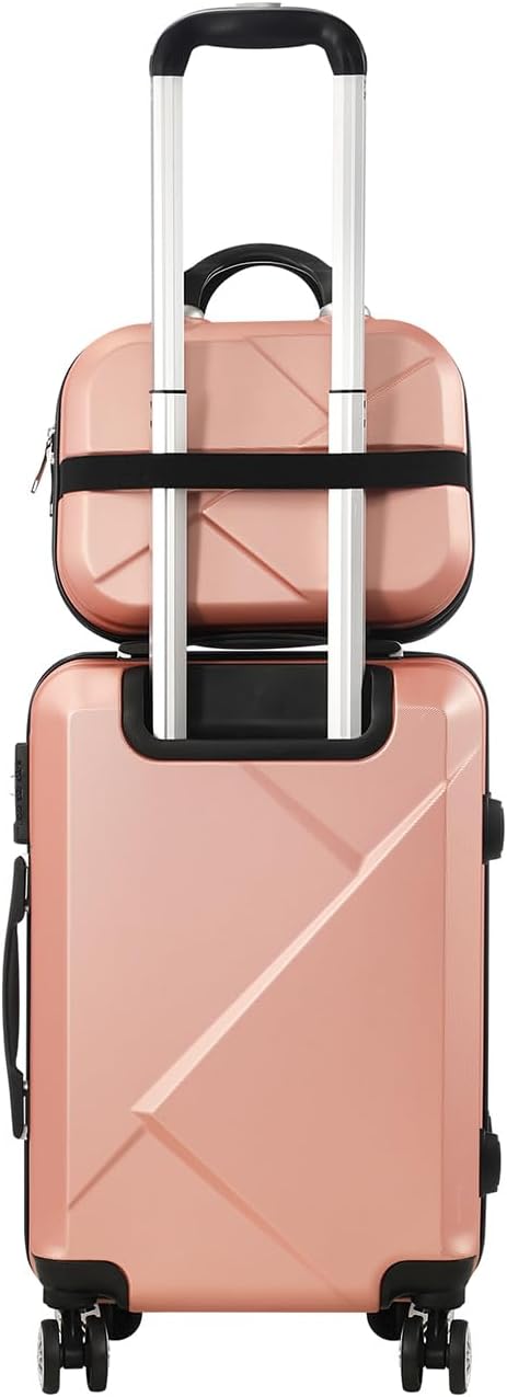 3-piece hard-shell spinner luggage set with TSA lock and organised interior