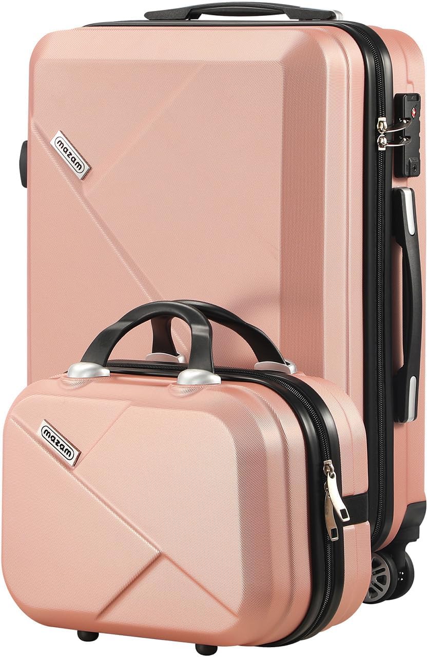 3-piece hard-shell spinner luggage set with TSA lock and organised interior