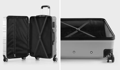 3-piece hard-shell spinner luggage set with TSA lock and organised interior
