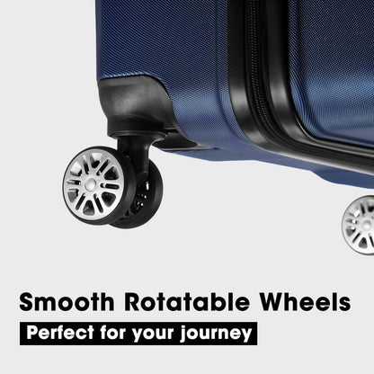 3-piece hard-shell spinner luggage set with TSA lock and organised interior