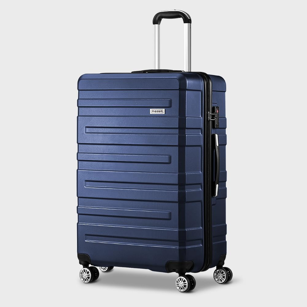 3-piece hard-shell spinner luggage set with TSA lock and organised interior