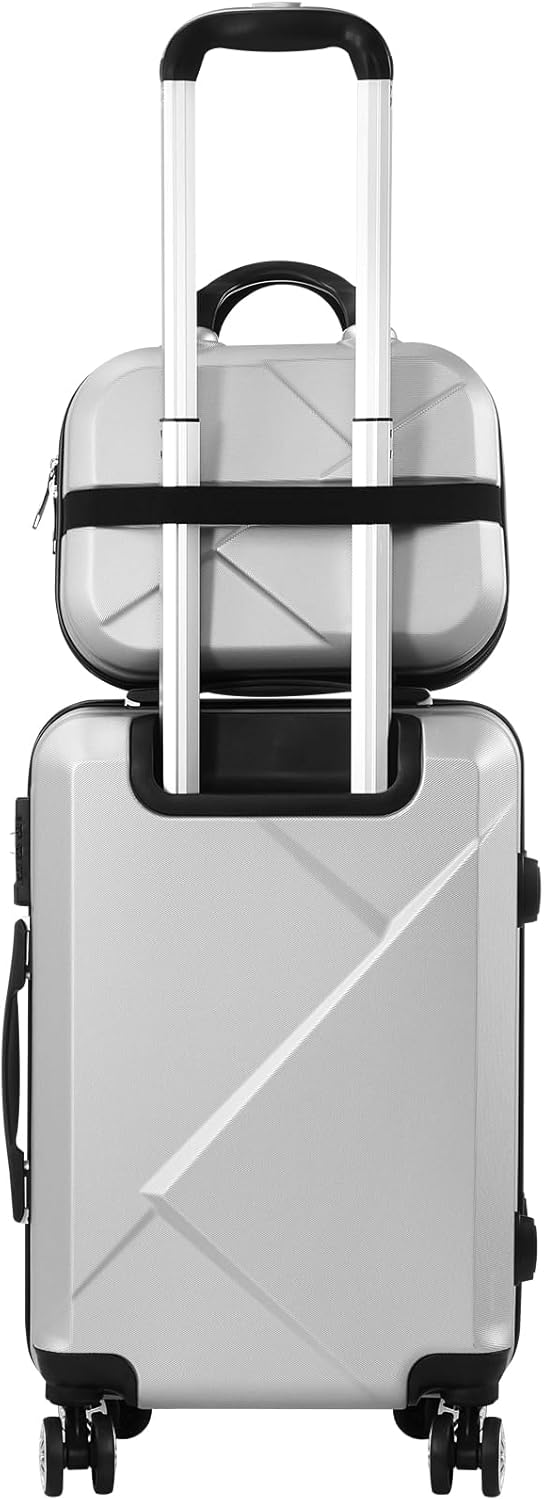3-piece hard-shell spinner luggage set with TSA lock and organised interior
