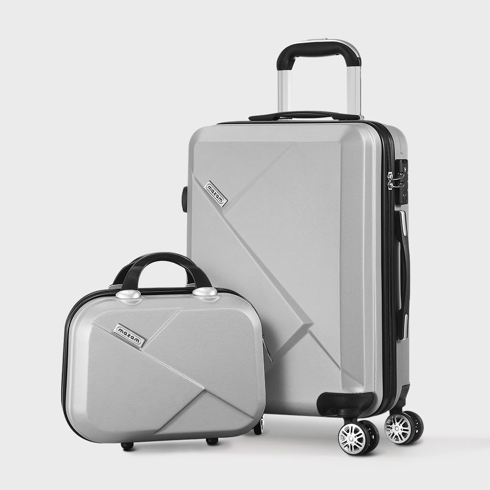 3-piece hard-shell spinner luggage set with TSA lock and organised interior